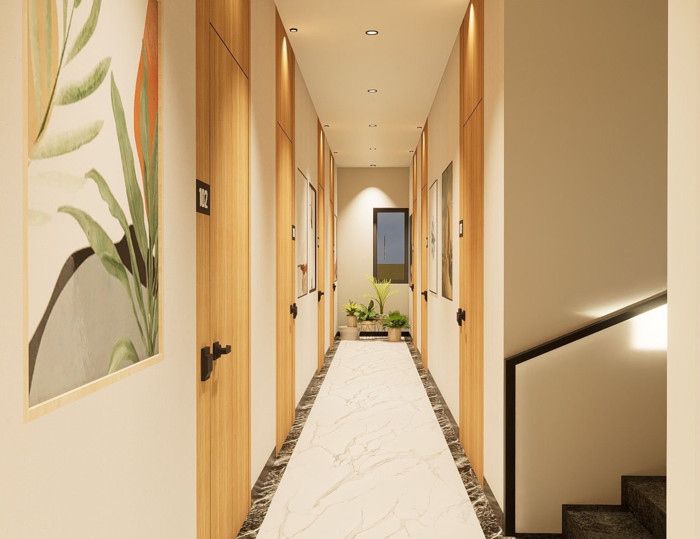 Wide, well-lit corridors